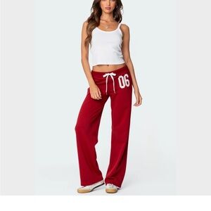 Edikted Red/burgundy Straight Leg Joggers